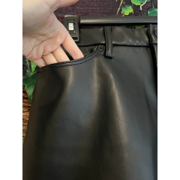 Good American Faux Leather Mini Skirt Short Black Pockets Minimalist Women 0 25 - Picture 4 of 7